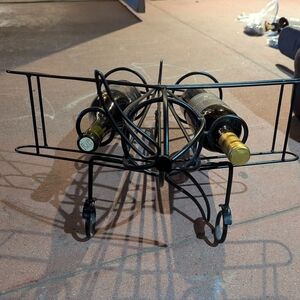 Black Metal Airplane Wine Rack